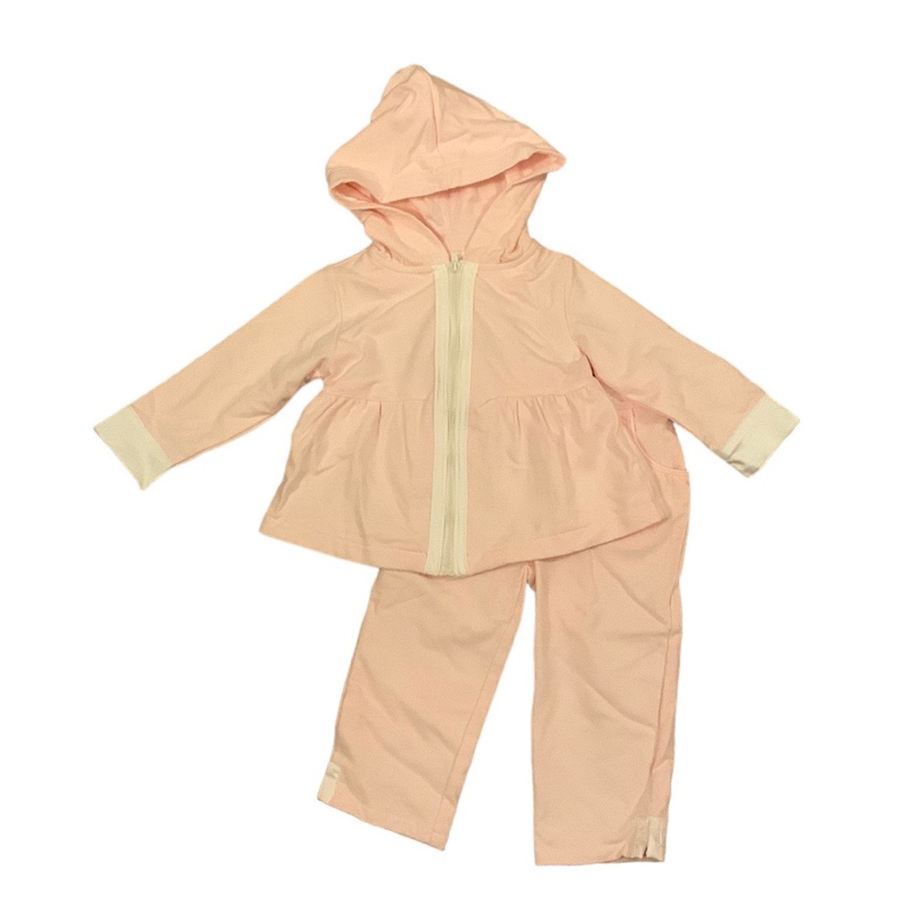 GREENDOG Light Pink White Bow Jacket & Pants Set, size 18m